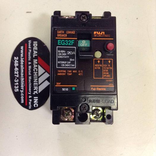Used FUJI ELECTRIC 20 Amp Earth Leakage Breaker EG32F-20 #78587