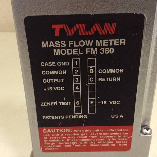 Used TYLAN Flow Meter FM-380SAV-4VCO #77758