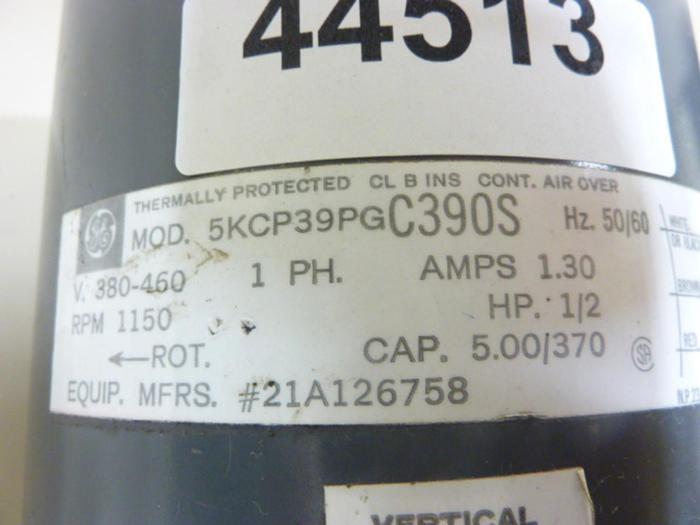 Used GENERAL ELECTRIC / GE 1/2 HP Motor 5KCP39PGC39OS #44513