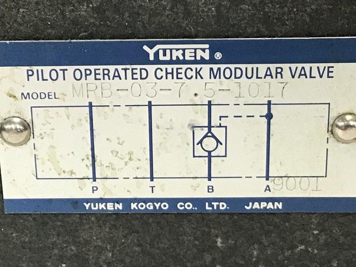 Used YUKEN Valve MPB-03-7.5-1017 USED #129904