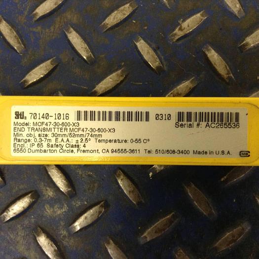 Used STI Light Curtain End Transmitter MCF47-30-600-X3 #78719
