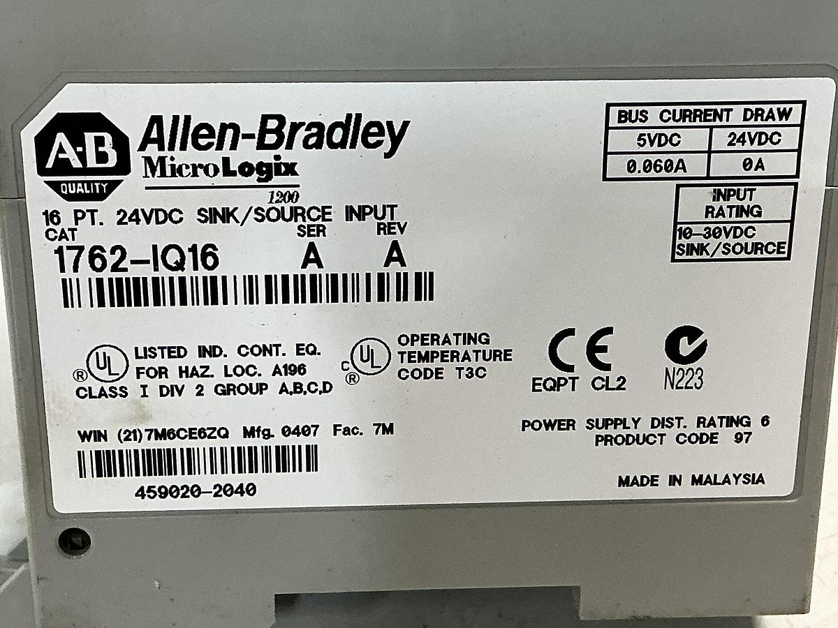 Used Need Power Supply Model & Pic ALLEN BRADLEY 1762-OW8 SER A Power Module Used #150785
