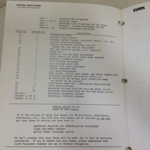 Used CLARK EQUIPMENT Manual PMA-510 #70738