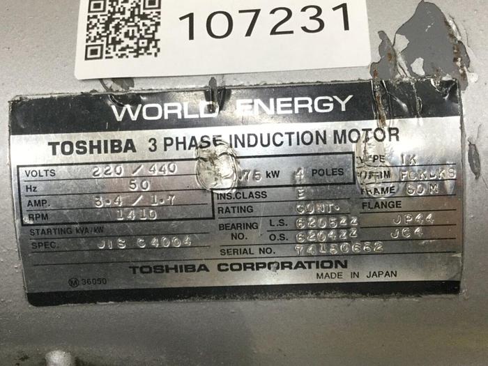 Used TOSHIBA Induction Motor IKFCKLK8 Used