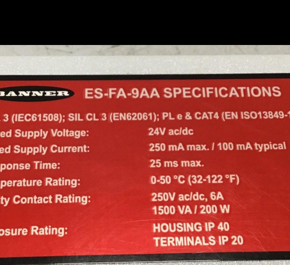 Used BANNER ENGINEERING Safety Module ES-FA-9AA USED