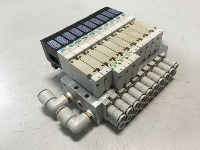 Used KOGANEI Manifold w/ Valves F10M10AJ #120939
