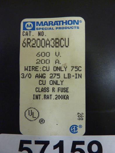 Used MARATHON 200 Amp Fuse Block 6R200A3BCU #57159