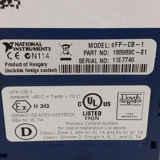 Used NATIONAL INSTRUMENT Integrated Connector Block CFP-CB-1 #71498