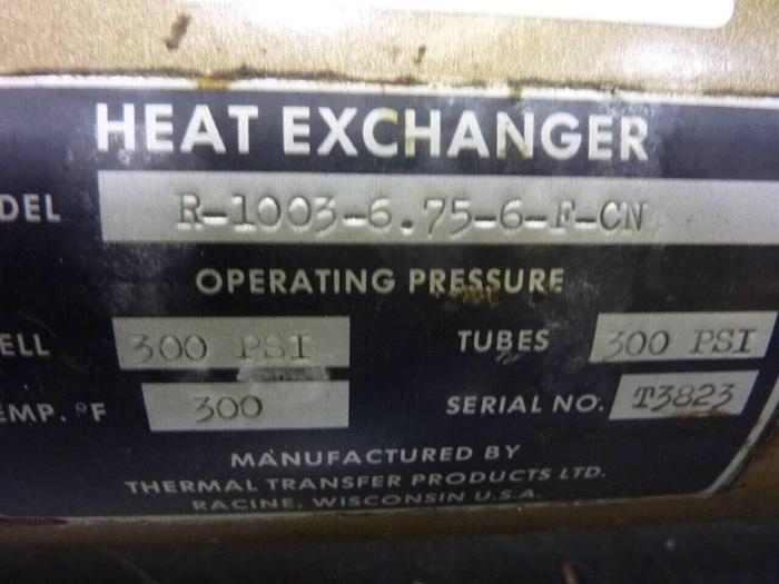 Used THERMAL TRANSFER Heat Exchanger R-1003-6.75-6-F-CN Used