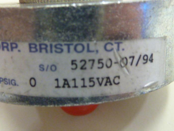 Used WHITMAN CONTROLS Water Vacuum Switch P100V-1-K12TS #65172