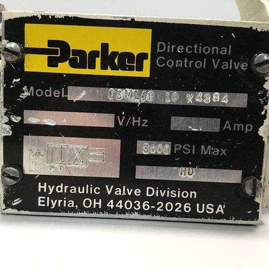 Used PARKER Directional Control Valve D3ML4B10X4384 #91605