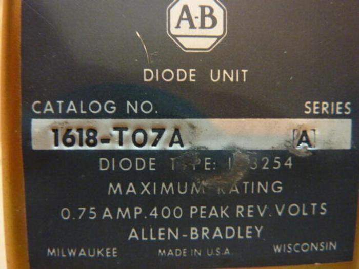 Used ALLEN BRADLEY Diode Unit 1618-T07A SER A #27732