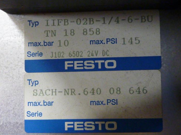 Used FESTO Control Block / Valve Terminal IFB8-02 #52812