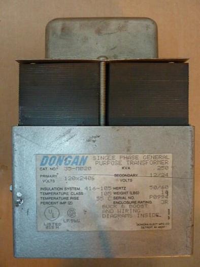Used DONGAN 0.250 kVA General Purpose Transformer 35-M020 #22158