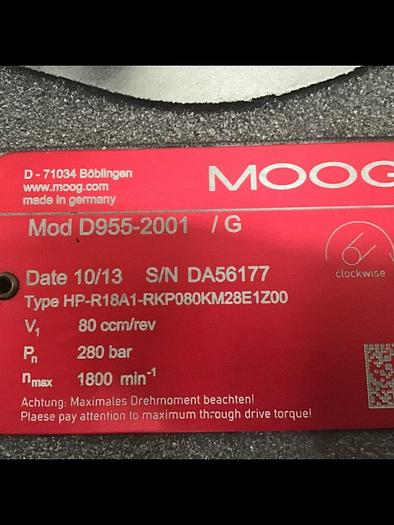 Used MOOG Radial Piston Pump D955-2001/G #130397