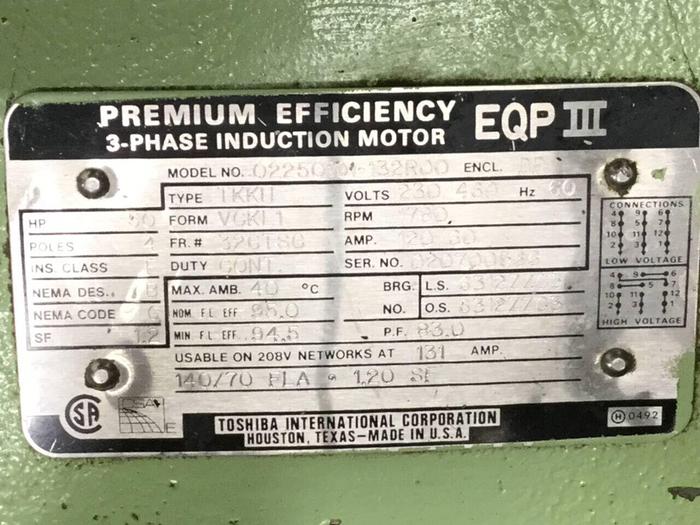 Used SULLAIR 50 HP Air Compressor LS12-50H/W/SUL Used