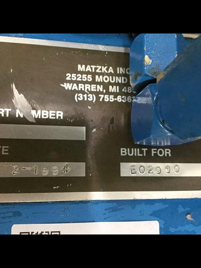 Used MATZKA INC. Hydraulic Power Pack E02000 #114609