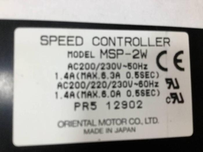Used ORIENTAL MOTOR Speed Controller MSP-2W #98652