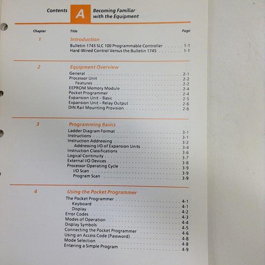 Used ALLEN BRADLEY User's Manual 1745-800 #70872