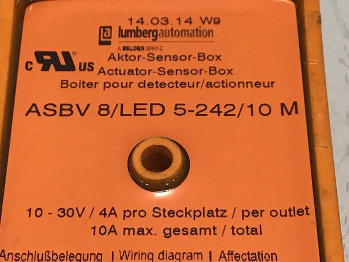 Used LUMBERG Distribution Box ASBV8/LED 5-242/10M #117541
