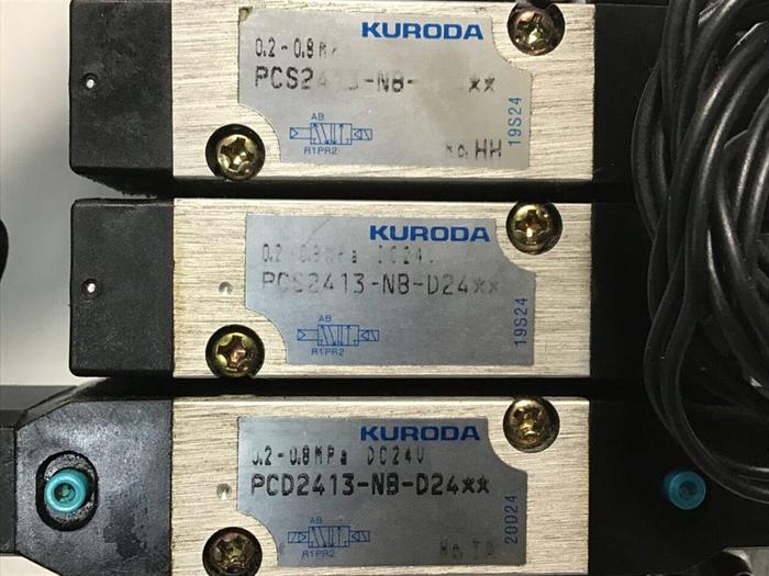 Used KURODA Solenoid Valves & Manifold PCS2413-NB-D24 #114790