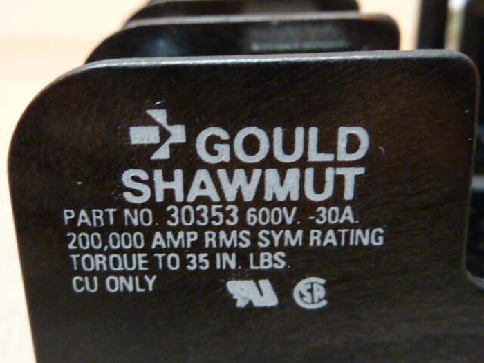 Used GOULD 30 Amp Fuse Holder 30353 #30106