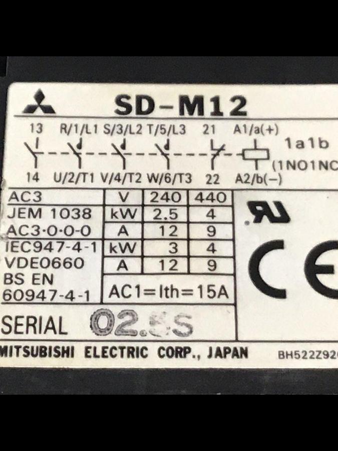Used MITSUBISHI Contactor SD-M12 Used