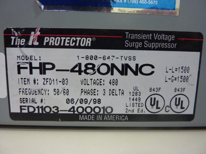Used THE IT PROTECTOR Surge Suppressor FHP-480NNC #49725