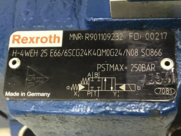 Used REXROTH Valve H-4WEH 25 E66/6SCG24K4QM0G24 Used