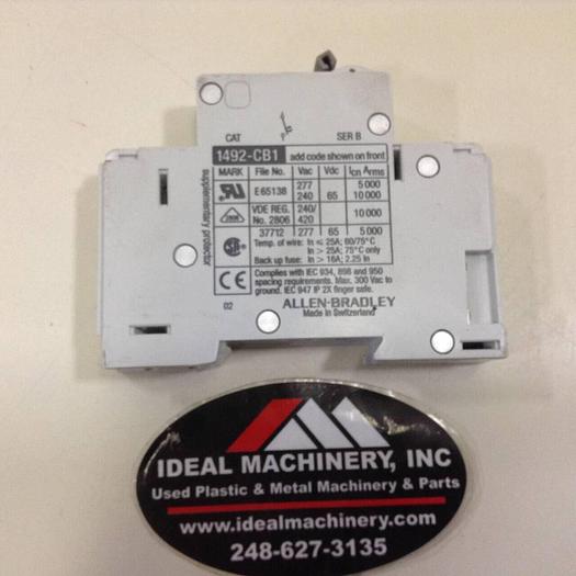 Used ALLEN BRADLEY 20 Amp Circuit Breaker 1492-CB1/G200 SER B USED