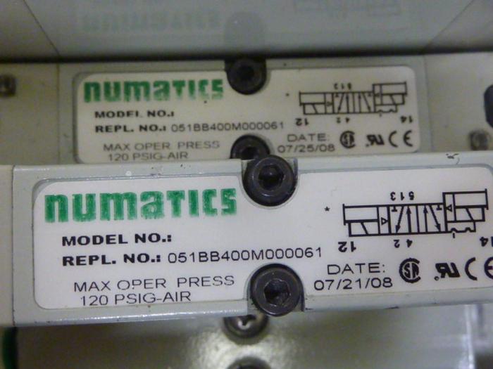 Used NUMATICS Control Block w/ Valves 051BB500M00061 #65888