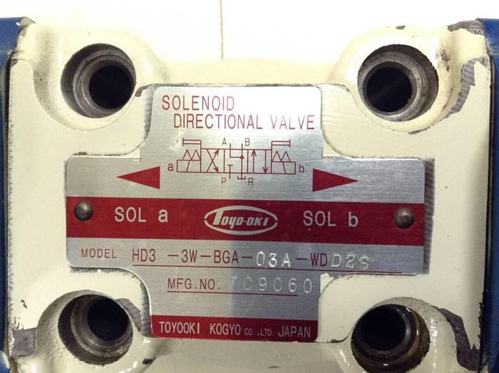 Used TOYOOKI KOGYO Solenoid Directional Valve HD3-3W-BGA-03A-WDD2S #87059