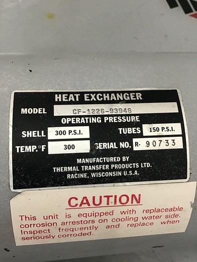 Used THERMAL TRANSFER Heat Exchanger CF-1226-93946 Used