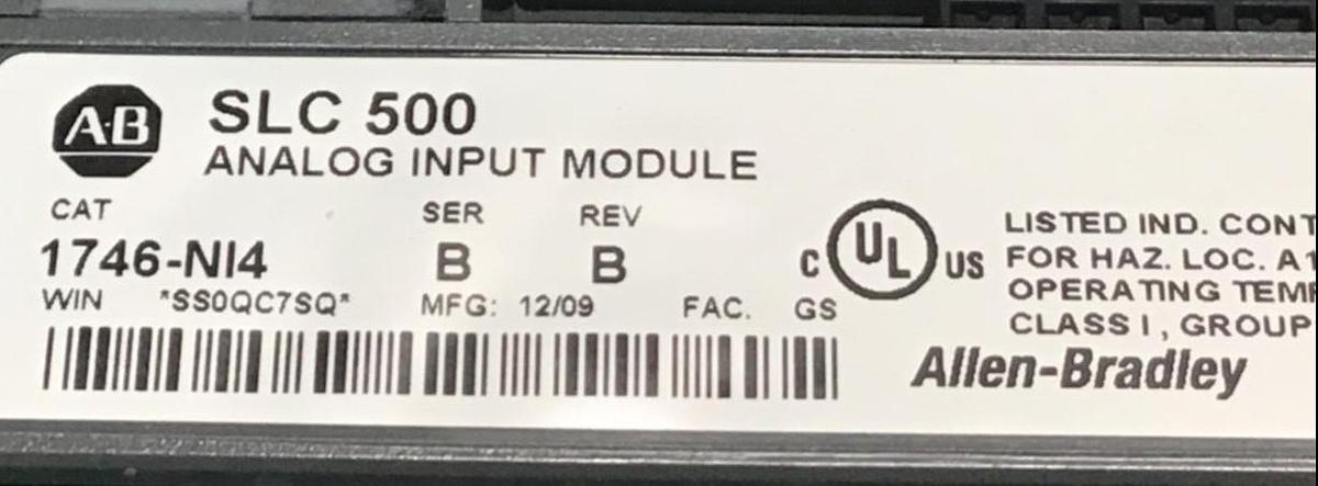 Used ALLEN BRADLEY Analog Input Module 1746-NI4 SER B USED