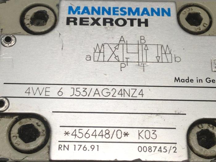 Used REXROTH Valve 4WE6J53/AG24NZ4 MANIFOLD #105737