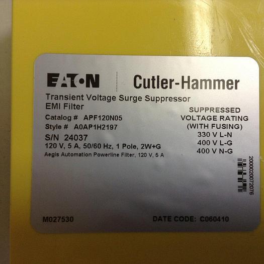 Used EATON CORPORATION Surge Suppressor APF120N05 #85282