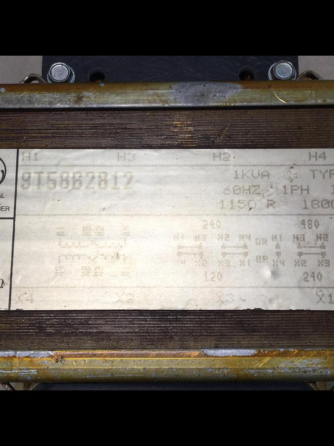 Used GENERAL ELECTRIC / GE 1.00 kVA Transformer 9T58B2812 Used