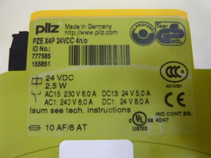 Used PILZ Safety Relay PZEX4P24VDC4N/O #46382