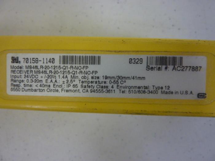 Used STI Light Curtain Receiver MS46LR-20-1215-Q1-R-NC-FP Used