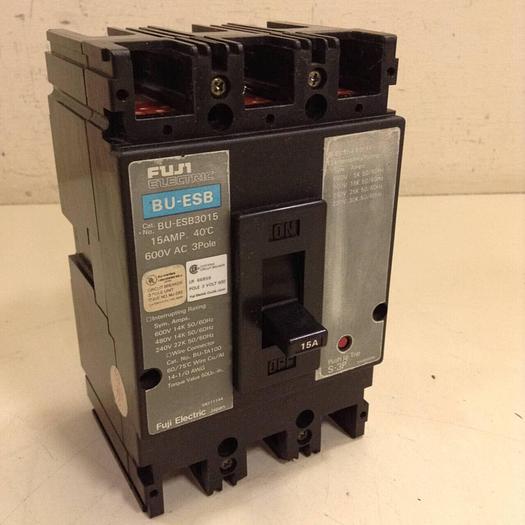 Used FUJI ELECTRIC 15 Amp Circuit Breaker BU-ESB3015 #78562