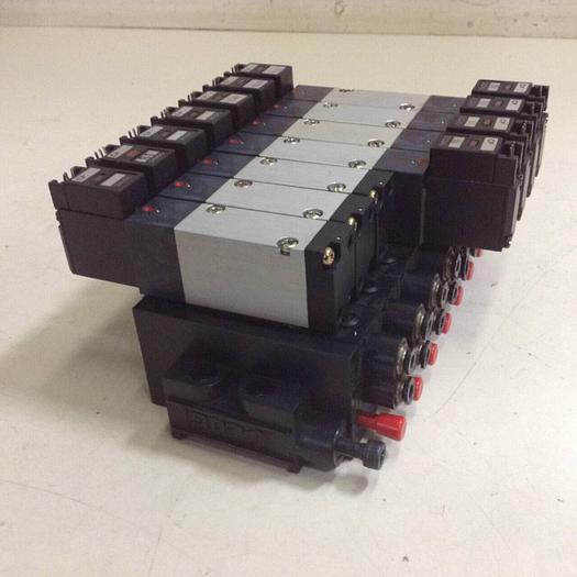 Used KOGANEI Manifold & Solenoid Valves A180-4E2-CPLL-12W #85505