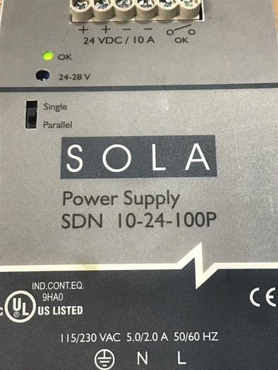 Used SOLA Power Supply SDN10-24-100P #129841