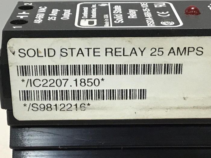 Used CONTINENTAL INDUSTRIES Solid State Relay RSDA-660-25-1DE Used