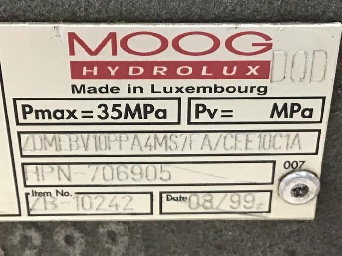 Used MOOG Valve ZDMEBV10PPA4MS7FA/CEE10C1A Used