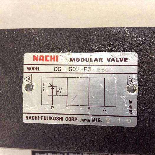 Used NACHI Modular Valve OG-G03-P3-E50 #74154