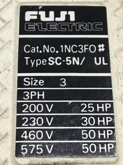 Used FUJI ELECTRIC Contactor SC-5N/UL 1NC3F0 USED
