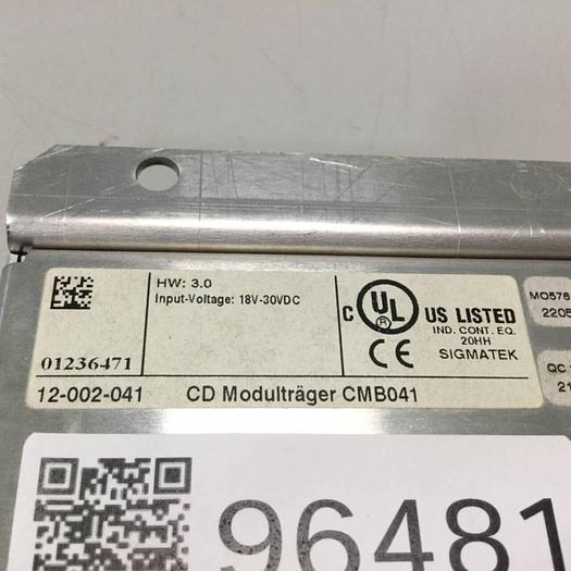 Used SIGMATEK CD Modultrager CMB041 12-002-041 #96481