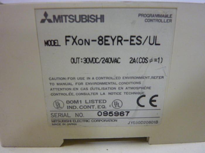 Used MITSUBISHI Programmable Controller FXON-8EYR-ES/UL #63213