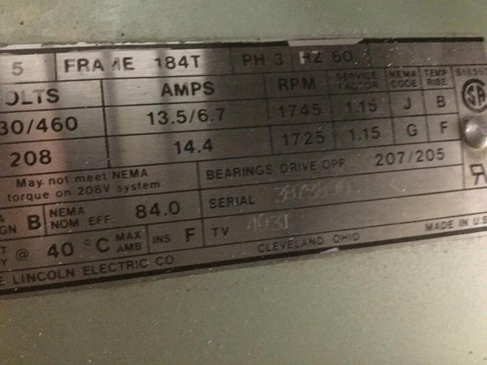 Used NELMOR 5 HP Grinder / Granulator RG1012P1 USED