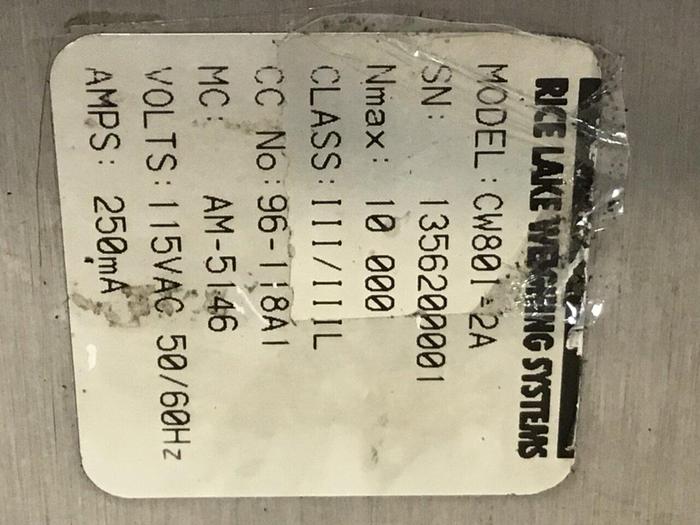 Used RICE LAKE Scale Indicator Control CW801-2A #135442